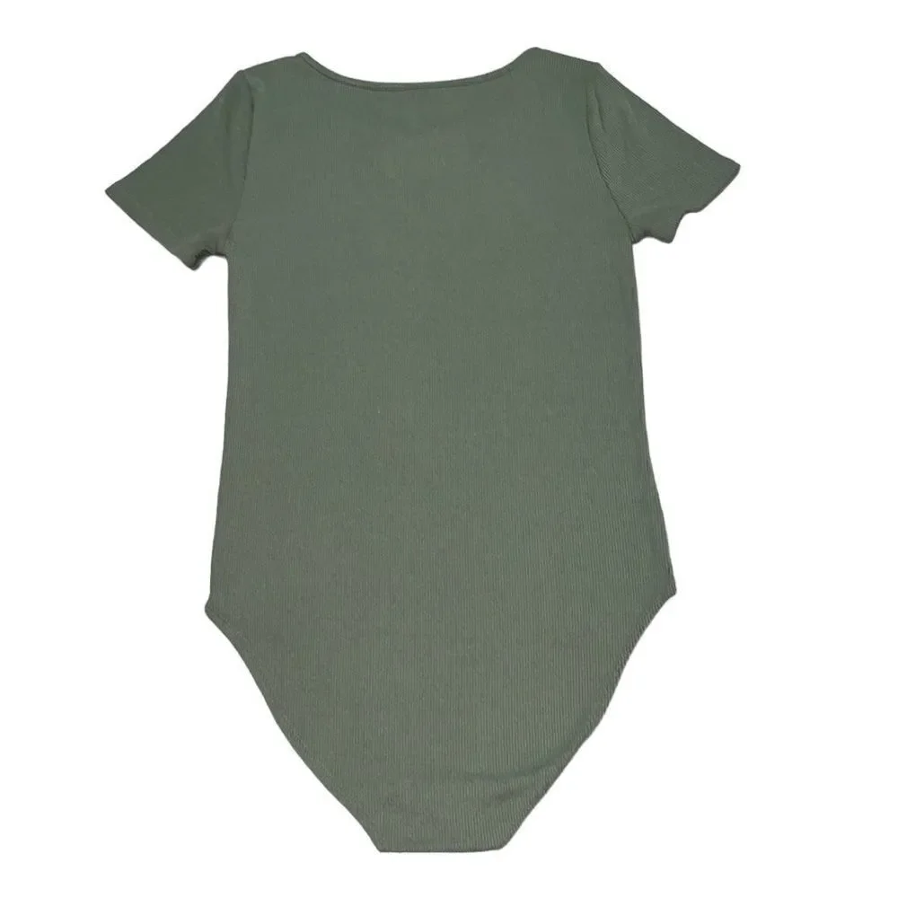 Justice V-Neck Ribbed Bodysuit